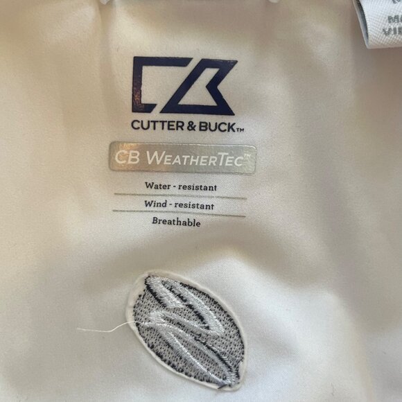 Cutter & Buck Pull Over 1/4 Zip Mens Medium White Golf Baseball Water Resistant - Picture 9 of 13